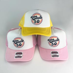 Custom Birthday Trucker Hat Beach Trendy Birthday Group Hats Club 50 Gift Birthday Party Favor, Birthday Crew, 50th 40th Gift Personalize