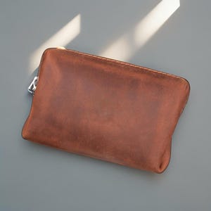 Handgemaakte lederen technische opberger voor snoeren en opladers, compact reisetui, elektronicakabeletui, cadeau voor mannen, opbergtas gadget