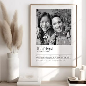 Impression personnalisée de définition de petit ami | Cadeaux pour petit ami | Cadeau Saint-Valentin pour lui | Cadeau d'anniversaire et de la Saint-Valentin | Cadeau pour couple