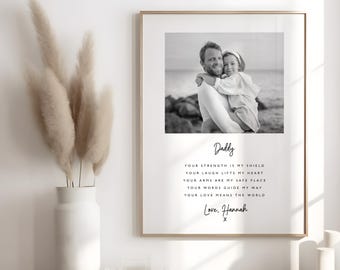 Custom Daddy Photo Print | Father’s Day Gift For Dad | Personalised Dad Print | Gift From Kids