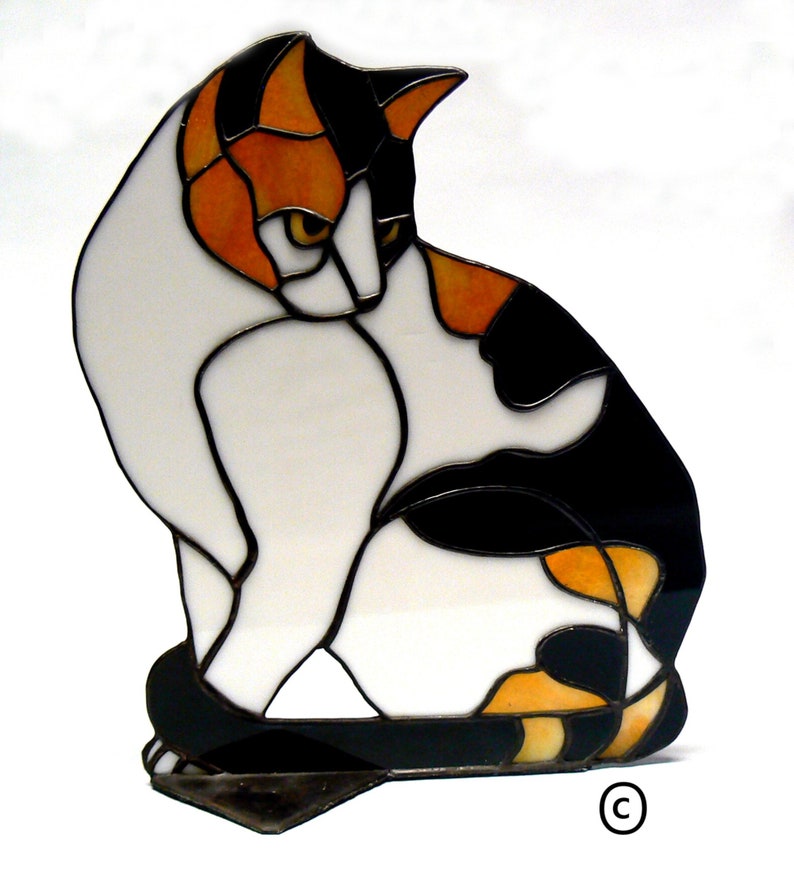 Stained Glass Calico Cat image 1