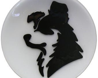 Black and White Border Collie Fused Plate 2