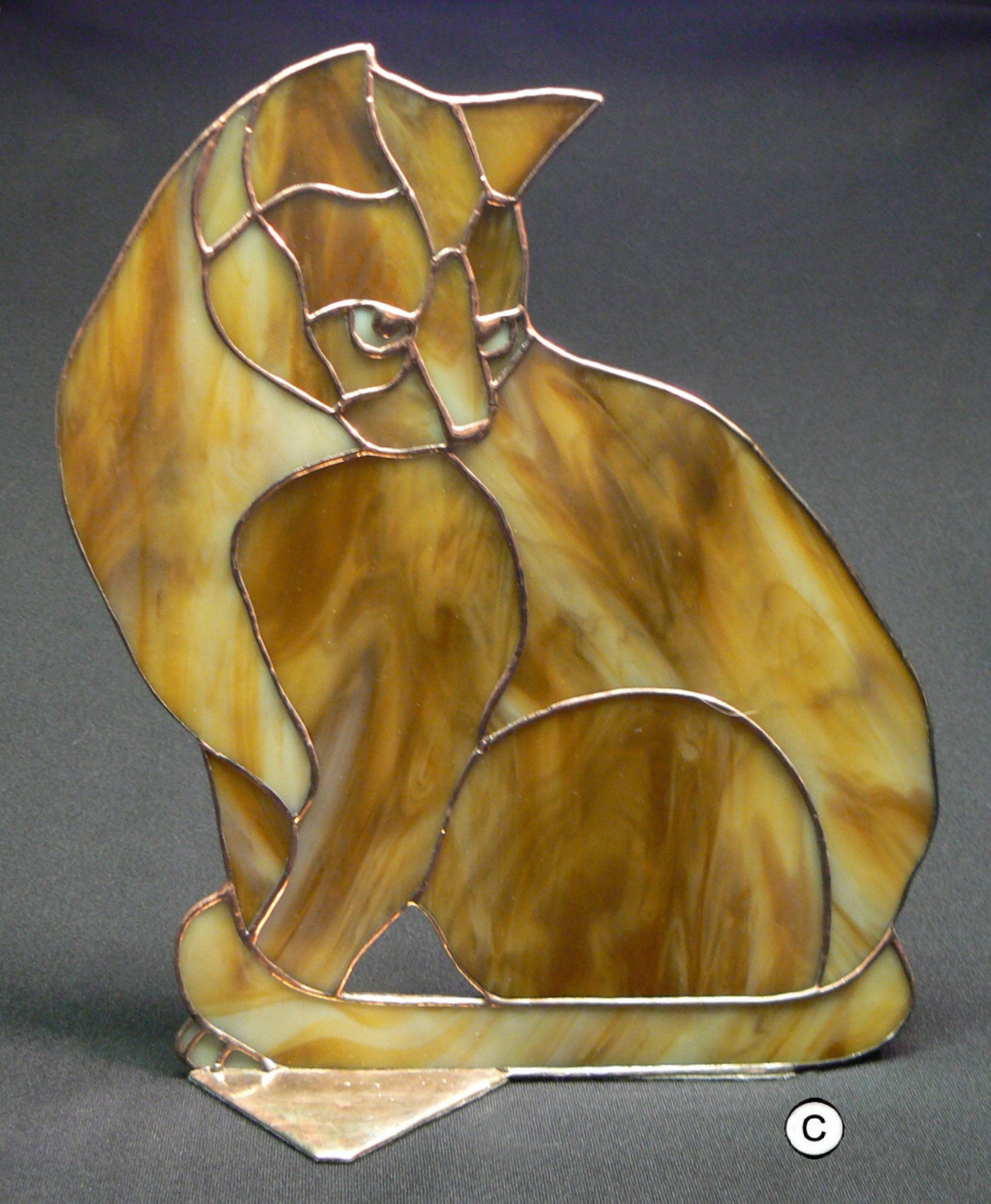 Tabby Stained Glass Cat Etsy