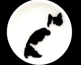 Black and White Cat Fused Plate 2