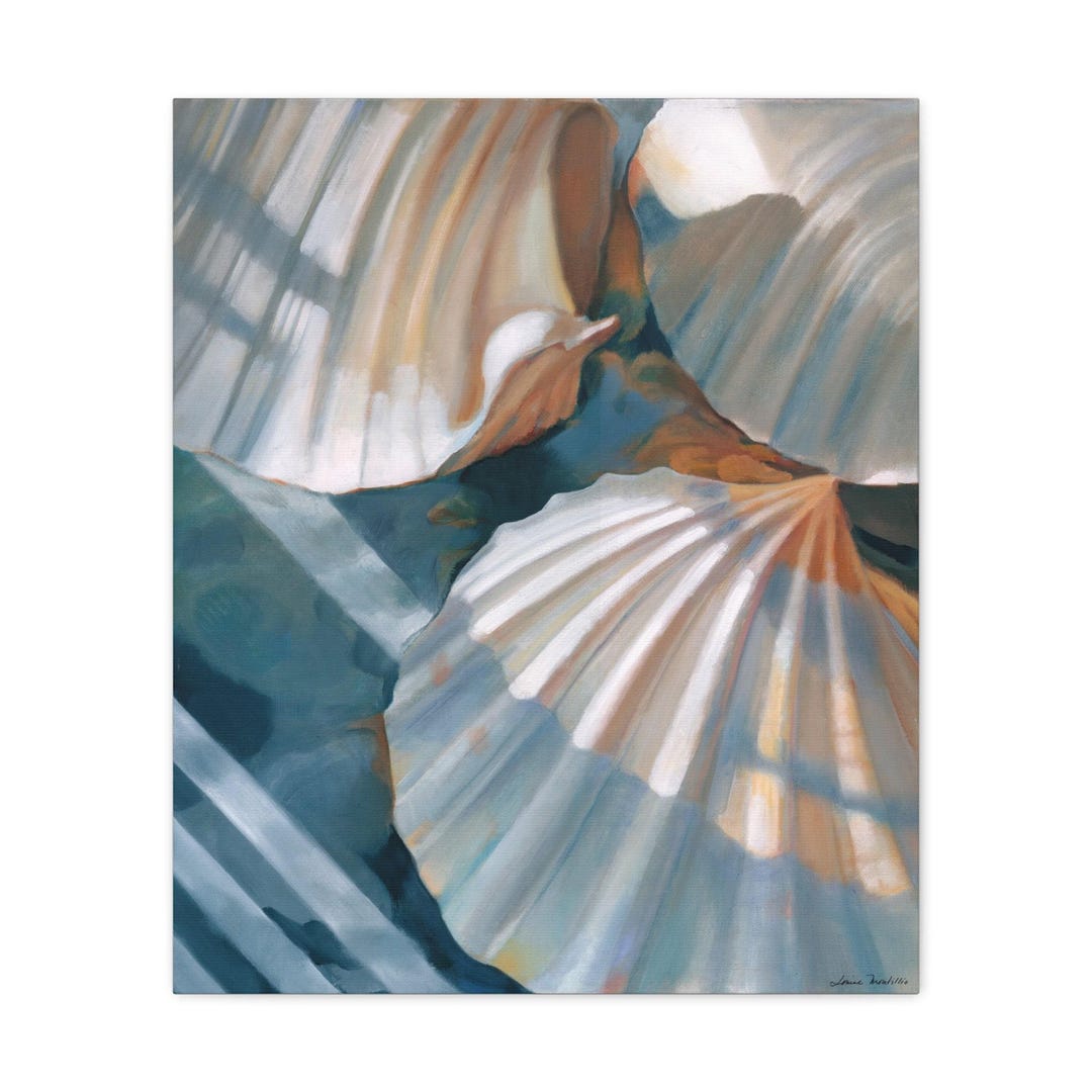 Shell Shadows, Coastal Art, Beach, Canvas Art Print, Living Room, Bed ...