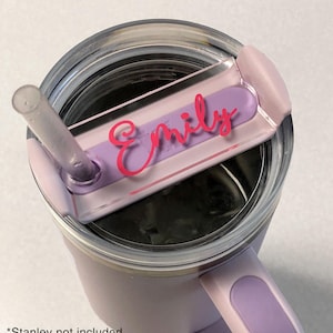 Stanley Personalized Top, Custom Name Decal on Acrylic, Stanley Accessory, FREE SHIPPING US