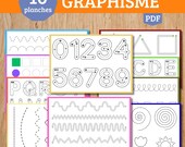 10 Planches Graphisme PDF - Apprendre à Écrire Chiffres et Lettres - Maternelle GS CP - Lignes, Courbes, Vagues - Motricité Fine à Imprimer