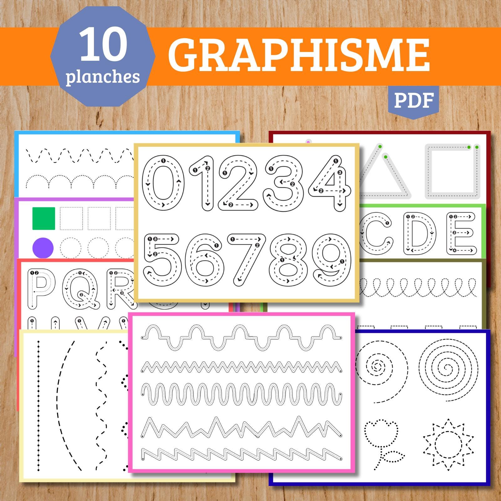 10 Printable Graphic Design Sheets (PDF) - Learn to Write Numbers and ...