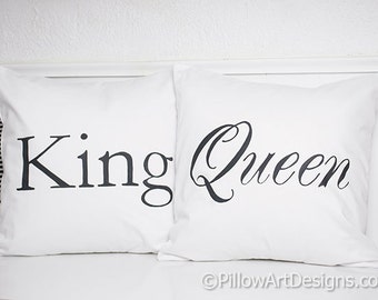 Pillow Covers King and Queen Black and White Cotton 16 X 16 inch Made in Canada