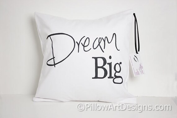Pillow Cover with Words Encouragement Personalized Dream Big Pillowcase
