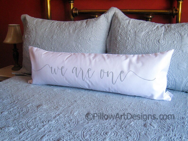 Large Lumbar Bolster Pillow Cover With Words Saying We Are One Etsy