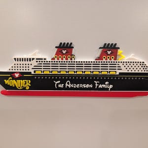 Imán personalizado para la puerta de un crucero Disney, decoración personalizada para el camarote con el nombre de la familia, letrero impreso en 3D para cruceros Disney, regalo extensor de peces