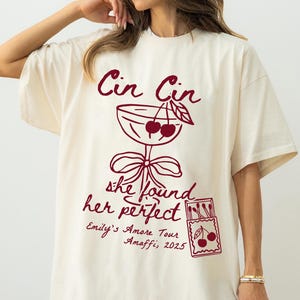 Thats Amore Italian Bachelorette Comfort Colors Matching Shirts with Cherry Martini, Amalfi Bachelorette She Found Her Perfect Match Bach