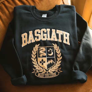 BASGIATH War College Embroidered Sweatshirt, Fourth Wing Hoodie, Dragon Rider Sweatshirt, Bookish Sweatshirt, Gift For Book Lover Bookworm