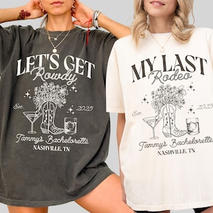 Custom Last Rodeo Bachelorette Comfort Colors Shirts, Nashville Bachelorette, Austin Cowgirl Bachelorette Party, Western Country Bridal Tee