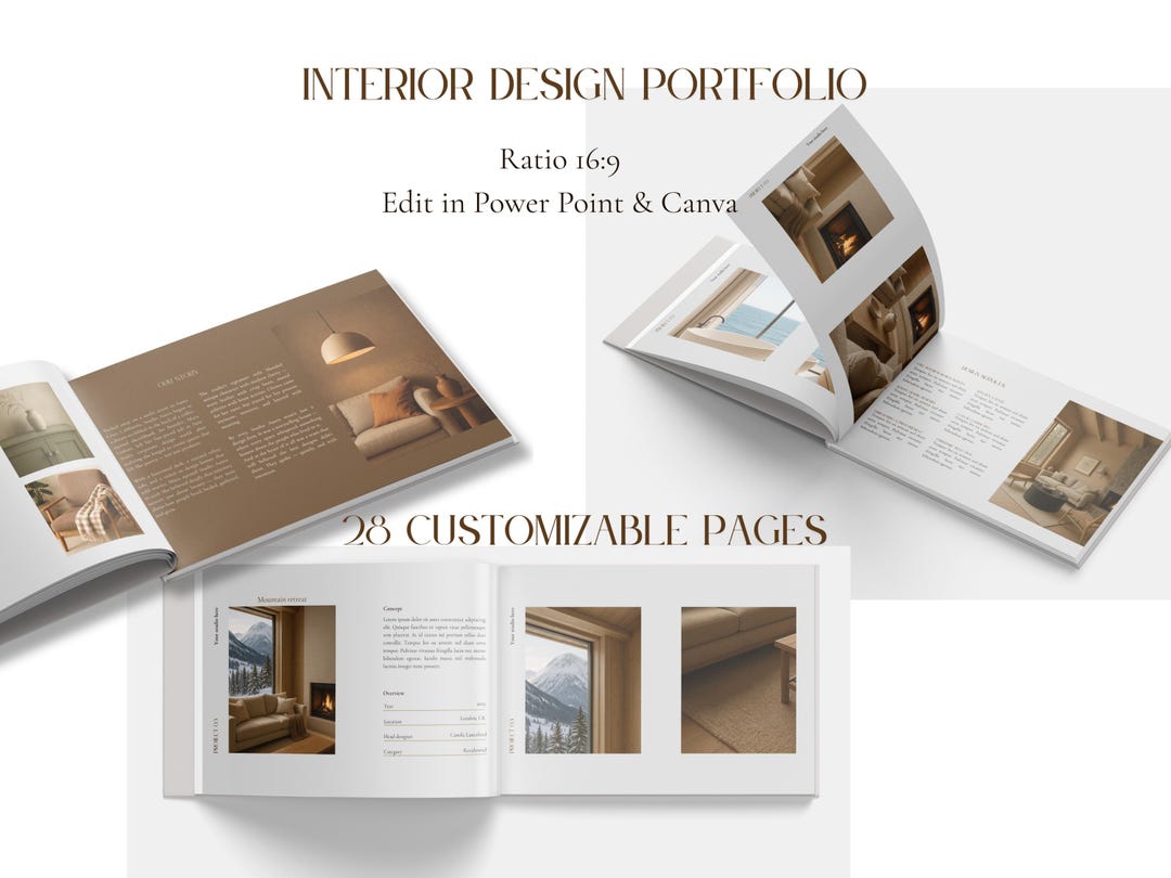 Interior Design Portfolio Template | Professional Canva Layout - Etsy