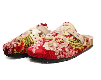 Kilim Clogs, Handmade rugs Slippers, Vintage carpet reborn to a magnificent Clogs