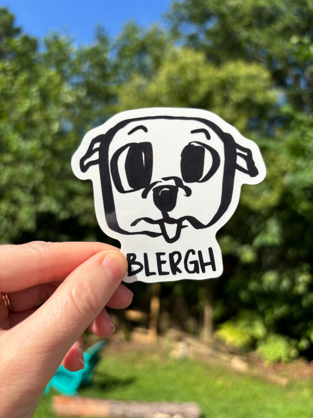 Blergh Dog Sticker | Derpy Small Dog Decal, Silly, Total Nonsense Gift ...