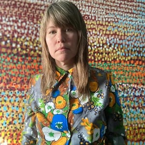color pop 1970s womens button up