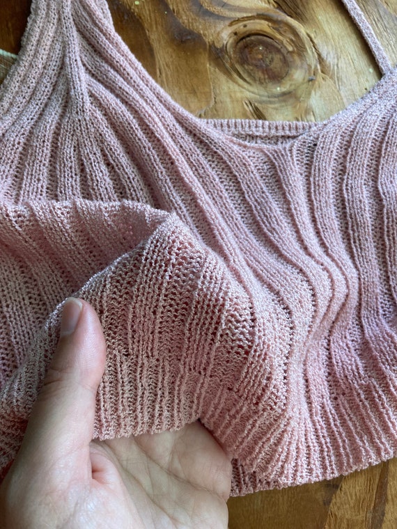 pink knit tank