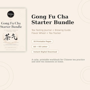 Tea Tasting Journal, Printable Gong Fu Cha Starter Bundle, Chinese Tea Brewing Guide, Tea Notes, Tea Lover Gift Digital Download
