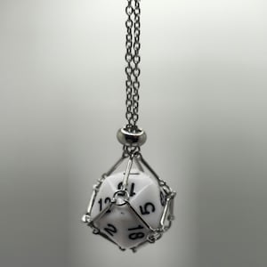 Handcrafted D20 Dice Cage Necklace - Tabletop RPG Jewelry