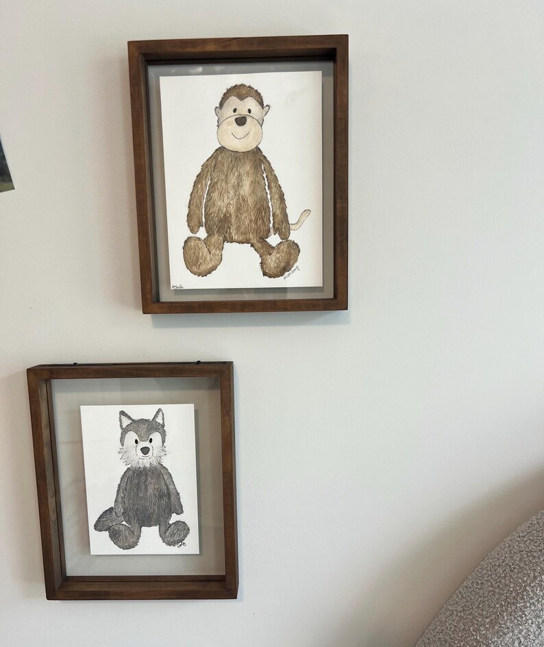 Personalized Custom Lovey Painting | Watercolor Portrait | Stuffed Animal Toy Illustration | Nursery Wall Art Decoration image 16