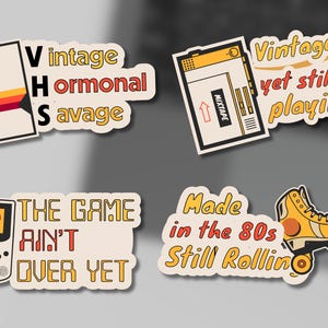 Vintage Sticker Bundle Pack Funny Motivational Clipart Retro Sticker Boho Sarcastic Quotes PNGs Funny Water Bottle Decal Sarcastic Sticker