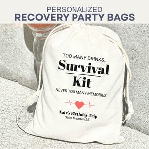 Personalized Hangover Recovery Kit Bachelorette Party Favor Custom Birthday  Survival Kit Bag Party Favor Girly Survival Recovery Bag