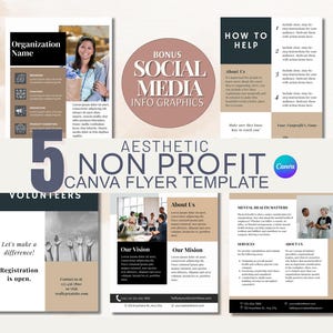 Szablon ulotki dla organizacji non-profit na potrzeby zbierania funduszy Szablony na Instagramie Wolontariusz społeczny dla organizacji non-profit Edytowalna ulotka Informacje graficzne Szablon biuletynu