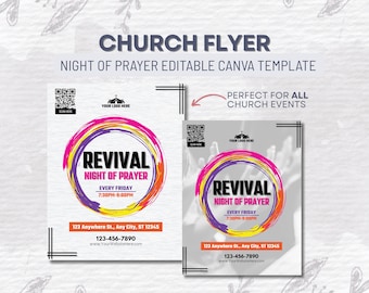 Church Flyer Editable Template Night of Worship Flyer Canva Template Church Conference Flyer Bible Study Template Church Digital Download