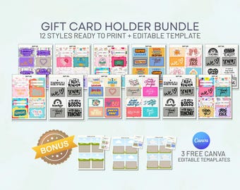 Printable Gift Card Holder Teacher Appreciation Gift Tag Editable Teacher Gift Card Holder Thank You Teacher Canva Design Gift Card Envelope