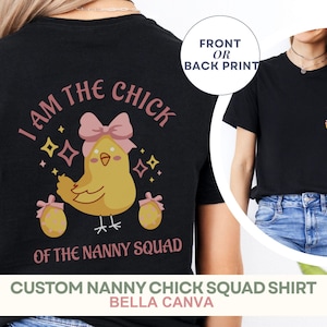 Custom Cute Nanny Squad Bella Canva Shirt Personalized Tshirt Cool Nanny Club Matching Tee Sassy Custom Nanny Tee In my Nanny Era Tshirt