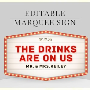 Custom Marquee Sign for Party Bridal Reception Bottle Service Reception Sign Bride and Groom Personalized Party Poster Sign Handheld Marque