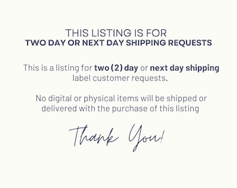 Rush/Shipping Orders