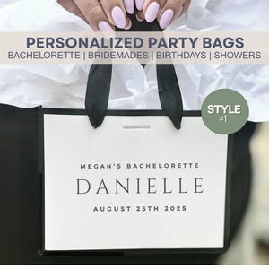 Custom Birthday Party Gift Bag Personalized Wedding Party Favor Minimalistic Women Adult Elegant Party Favor Bag Bridal Wedding Shower