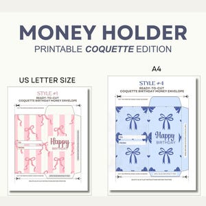 Coquette Money Envelope Printable Cash Envelope Birthday Gift Envelope Money Holder Printable Birthday Party Money Gift Envelope