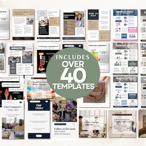 Non Profit One Pager Bundle Editable Template Non Profit Infographic Fundraiser  Template Volunteer Newsletter Flyer Digital Download