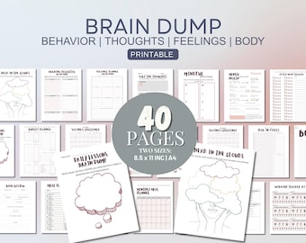 Brain Dump Printable Planner ADHD Thought Organizer Worksheet ADHD Daily Printable Planner Instant Download Daily Worksheet Instant Download