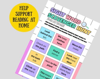 Schnitzeljagd mit Sichtworten, druckbare Kinder Phonetik, KS1, Wortsuchrätsel, Hausschule, Hilfe beim Lesen zu Hause, nicht-phonetische Sichtworte üben