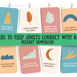 Tarjetas de afirmación para padres y maestros, palabras positivas para niños, sugerencias imprimibles para animar a los niños, conectar con los jóvenes