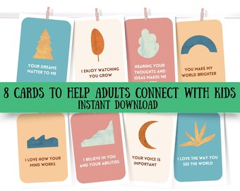 Affirmationskarten für Eltern und Lehrer, positive Worte für Kinder, druckbare Vorschläge, um Kinder zu ermutigen und mit jungen Menschen in Kontakt zu treten