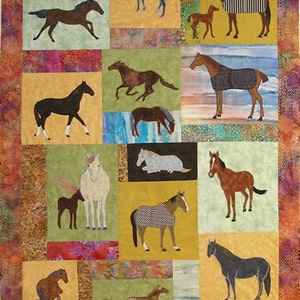 Just Horses 2, a PDF (DOWNLOADABLE) Machine Applique pattern by Debora Konchinsky, Critter Pattern Works