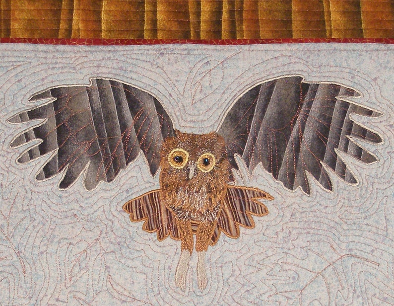 Owls Machine Appliqued Quilt Pattern for a Wall Hanging by Etsy