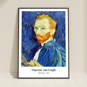 Van Gogh “Self-Portrait” Printable Wall Art. Minimalist Print. Digital Download Poster.