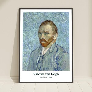 Van Gogh “Self-Portrait” Printable Wall Art. Minimalist Print. Digital Download Poster.