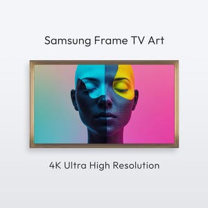 Abstract Pop Art for Samsung Frame TV. Neon Portrait (4K Digital Print Download)