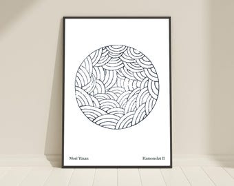Minimalist Japandi Printable Wall Art. Japanese Geometric Wave Pattern (Digital Download)