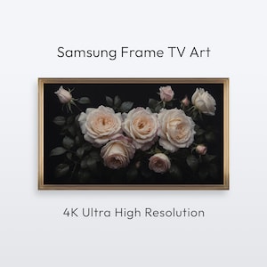 Rose Flower Samsung Frame TV. Dark and Moody Floral Art (4K Digital Print Download)