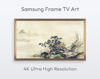 Samsung Frame TV Art: Minimalistisch Japans landschapsschilderij (4K digitale print download)